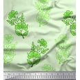 thumbnail image 1 of Soimoi Velvet Fabric Leaves & Floral Block Printed Craft Fabric by The Yard 58 Inch Wide, 1 of 3