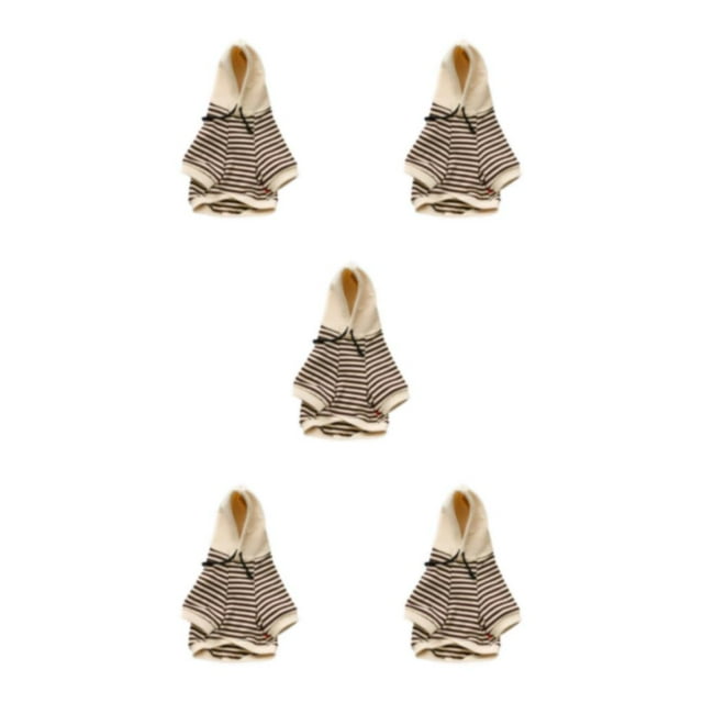 Youkk Pet Clothes For Dogs Apposite Size Comfortable And Convenient Warm Khaki stripe M 5Set