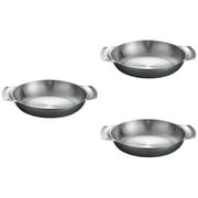 3 Pack Pans Hot Pot Wok with Lid Stainless Steel Seafood Sturdy Cooking Double Handle Soup