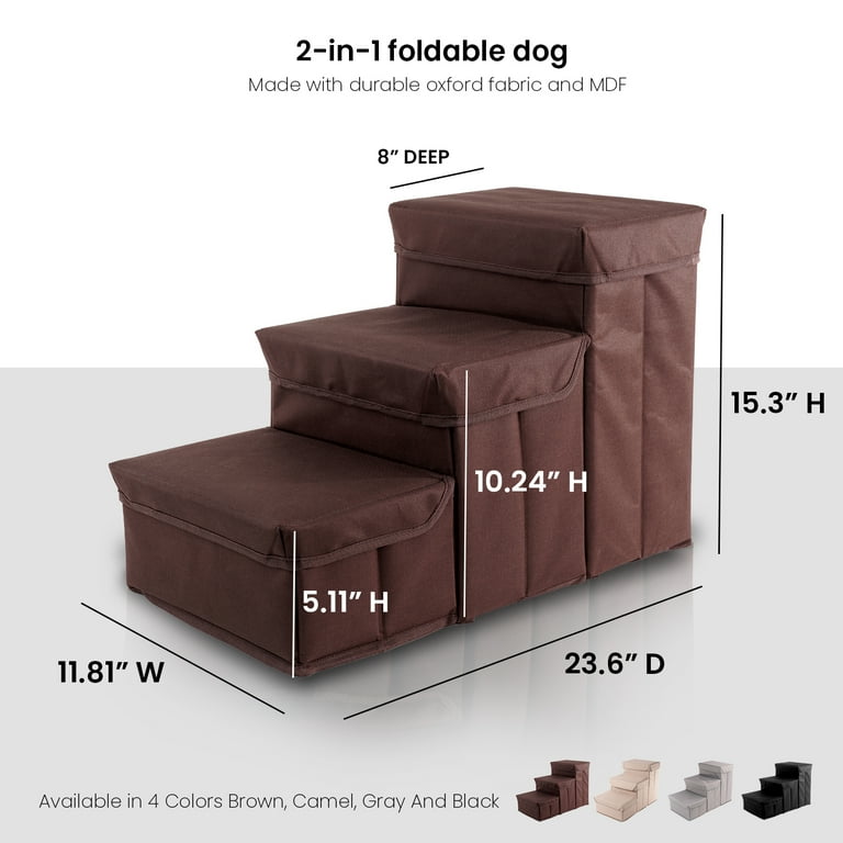 Precious Tails 3 Step Storage Foldable Cat Dog Pet Steps Walmart