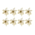 thumbnail image 3 of EeaseCA 24pcs Christmas Flower Simulation Gold Powder Flower Christmas Tree Decoration Flower Golden, 3 of 8