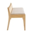 thumbnail image 3 of Powell Bilberry Upholstered Bench with Rattan Cane Back, Natural/Beige, 3 of 21