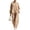 Khaki, variant on Linen Sets for Women 2 Piece Half Zip Stand Collar 2 Piece Outfits Long Sleeve Contrast Piping Top & High Waist Wide Leg Pants Casual Linen‑Look Matching Set with Pockets Wine S