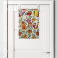thumbnail image 2 of Floral Hanging Pocket Organizer, Orange Tagetes Marigold Flowers Pattern with Leaves Nature Composition, Printed Polyester Storage Bag with Pockets, 14" x 20", Vermillion and Green, 2 of 2