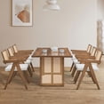 thumbnail image 5 of 70.87 * 35.43 Inch Rectangular Waves Dining Table for 6 Persons, Mid-Century Bohemian Large Kitchen Table, OAK, 5 of 7