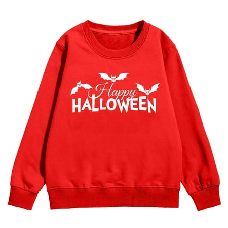 

Sweatshirt Girls Autumn Winter Warm Comfortable Festival Letter Print Long Sleeve Tops Baby Clothes Red 8 Years-10 Years