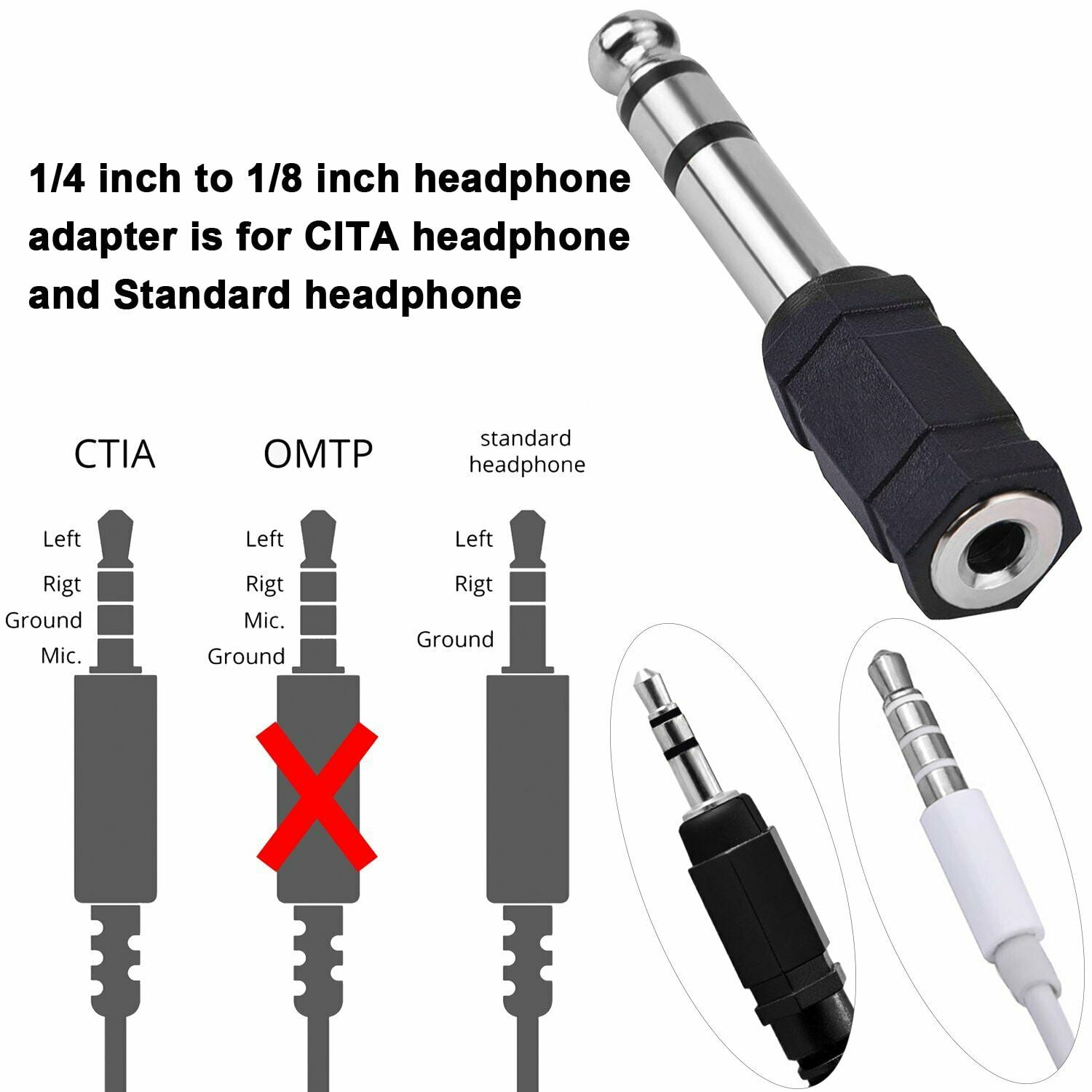 Headphone Adaptor Small to Large 3.5mm 