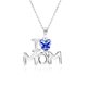 thumbnail image 1 of JeenMata Collar con Colgante de Piedra Azul Oscuro en Forma de Corazón Amo a Mamá con Oro Blanco de 18 K sobre Plata - Piedra Natal de Septiembre - Regalo de Joyería para el Día de la Madre, 1 of 2