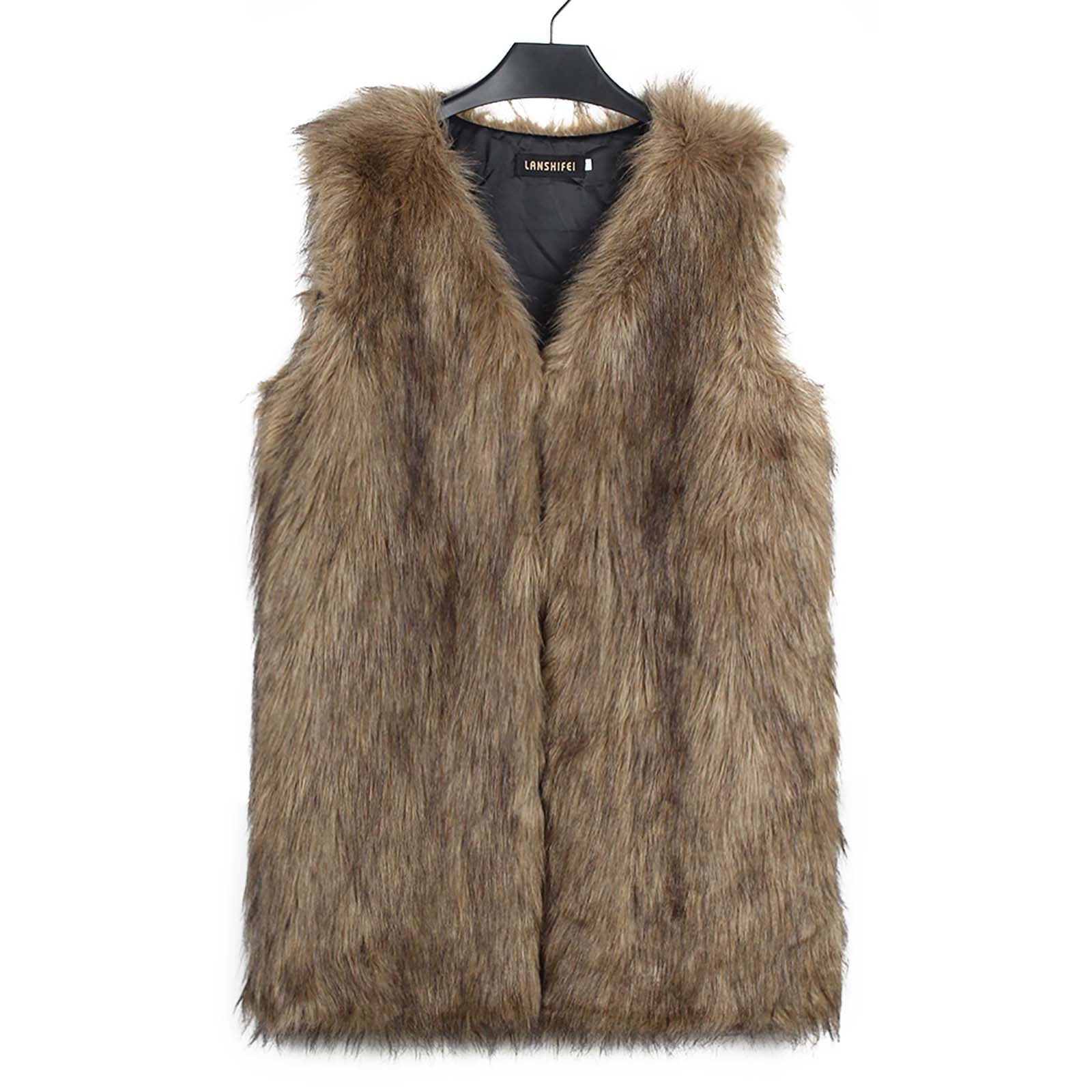 Penkiiy Women's Fashion Autumn and Winter Warm Short Faux Fur