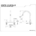 thumbnail image 2 of Kingston Brass KS8795CQLLS Double Poignée 8 Po Robinet de Cuisine, 2 of 2