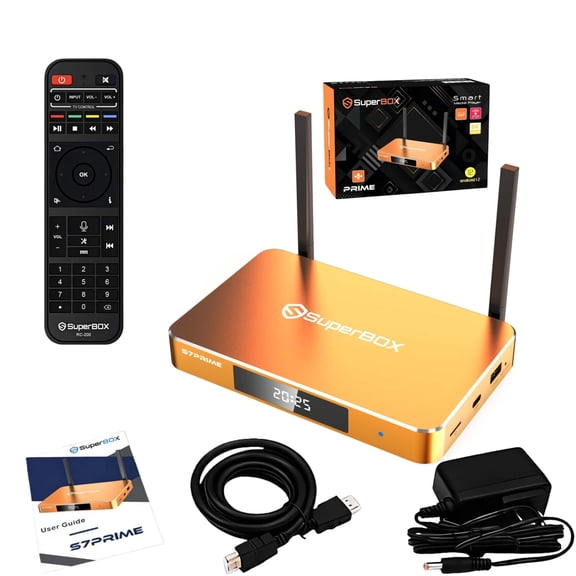 Latest SuperBox S7PRIME Fully Loaded with Built-in Bluetooth Voice Control System | 4GB RAM | 128GB Storage | Time Shift | Parental Control Time | S6 2025 Upgraded