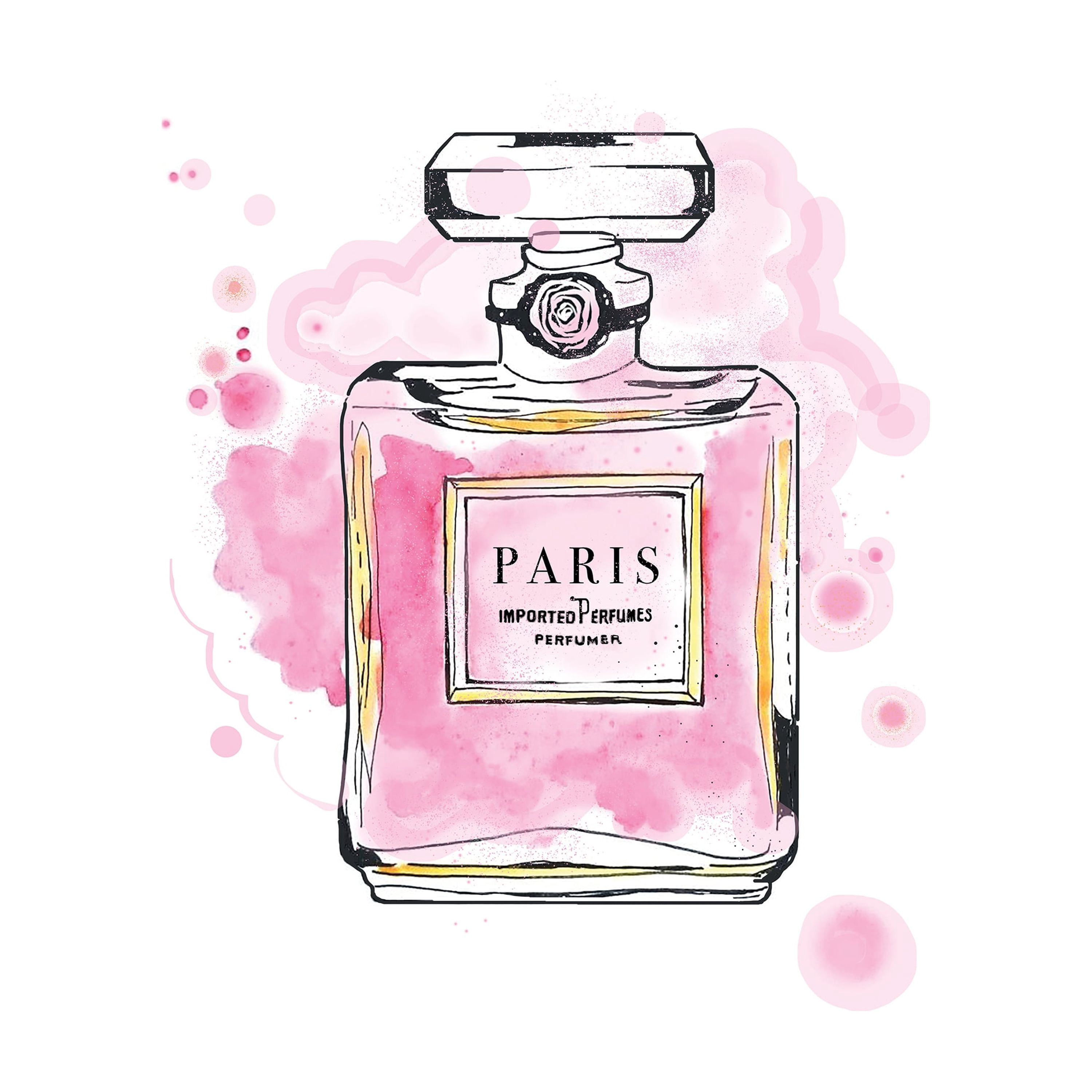 (2 pack) DesignOvation Perfume Unframed Art Prints 8” x 10” Set of 3 by Viola Kreczmer