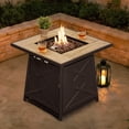 thumbnail image 4 of Nuu Garden Outdoor 28" Square 50000 BTU Propane Gas Fire Pit Table with Lid and Lava Rocks, Cover, MGO Tabletop Fire Pit Table, Black, 4 of 10