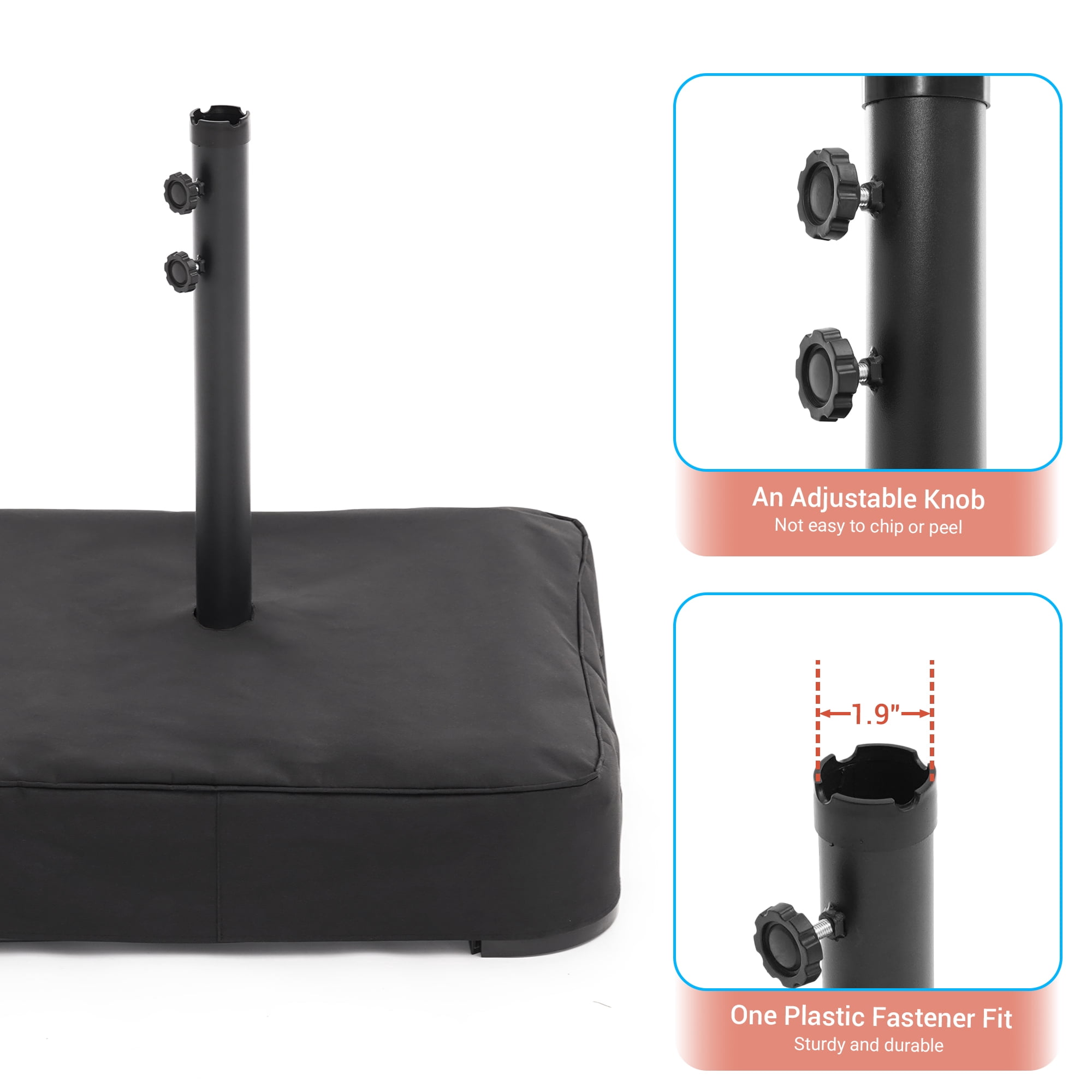 CHYVARY Patio Umbrella Base Weighs 320LBs Filled With Sand, High Quality Oxford Fabric for Umbrella With 8–12ft Canopy, Black