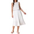 thumbnail image 1 of Conjunto de falda de 2 piezas para mujer INSPIRE CHIC, sin mangas, top corto, falda midi de cintura alta, atuendos casuales de verano, color beige, talla S, 1 of 6