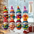 thumbnail image 4 of 8 Pack Wooden Christmas Ornament Pendant, 2D  Snowman Ornament Xmas Tree Hanging Decoration, 4 of 9