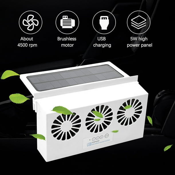 Xihbxyly Extractor Solar para Coche, Turbo de Alta Eficiencia de 4500 Rpm, Ventilación Solar, Ecológico, Uso Continuo Bajo La Lluvia, Fácil Instalación En La Puerta, Tamaño 240 X 60 X 130 Mm