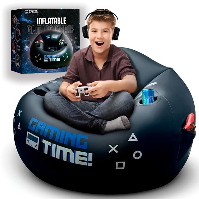Silla inflable para juegos FranFusion para niños y adolescentes con portavasos