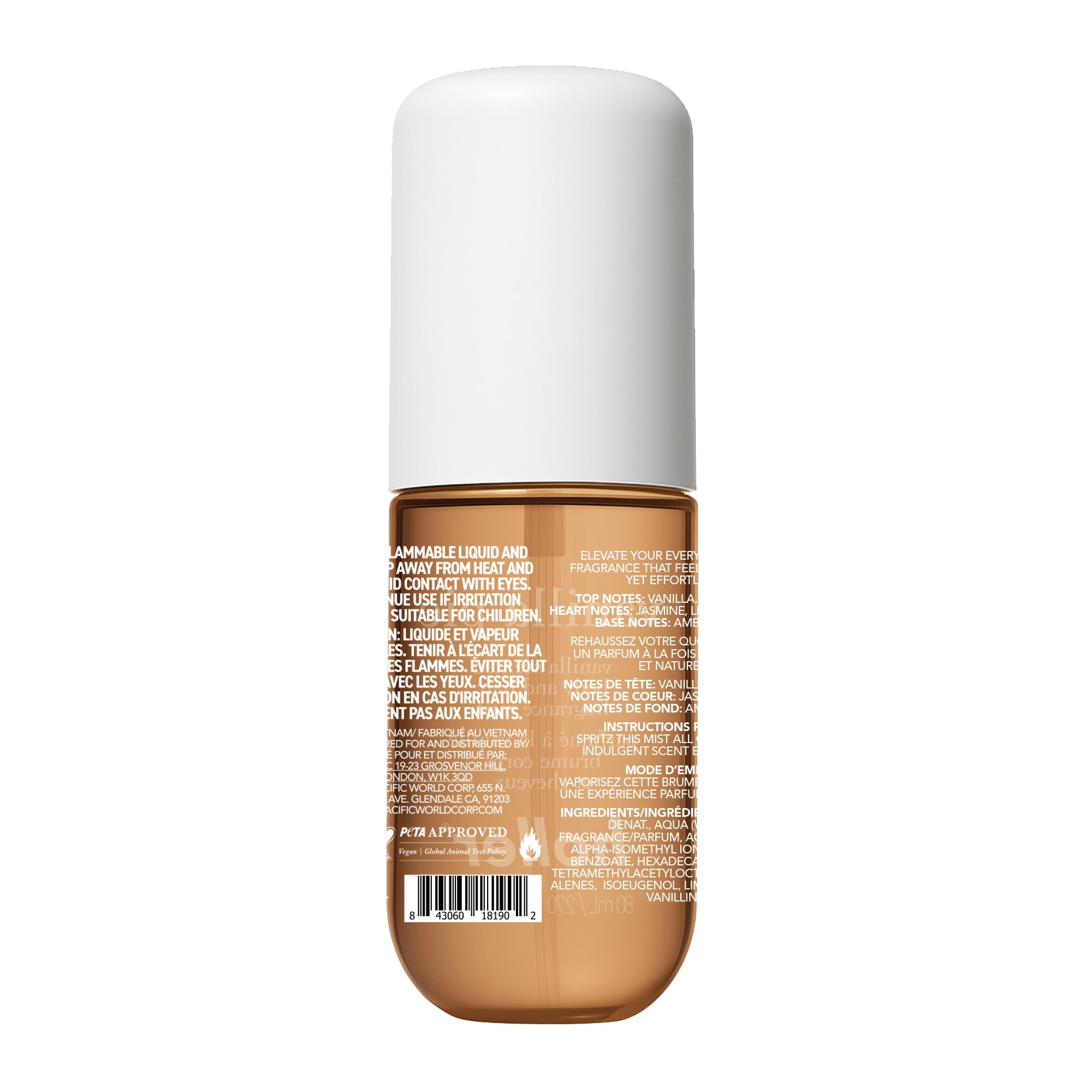 Holler Vanilla Pie Body and Hair Fragrance Mist, Vanilla Scented,  2.7 fl oz