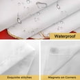 thumbnail image 4 of No Hook Shower Curtain with Snap in Liner, White Red Marble Gold Stripe Crack Waterproof Bath Curtain Double Layers with See Through Top Window, Abstract Natural Stone Hotel Shower Curtains 60x72in, 4 of 9