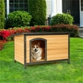 thumbnail image 6 of Demi Bonn 33" Wood Dog Houses for Small Dogs, Outdoor Weatherproof Pet Cat House with Hinged Roof, Beige, 6 of 7