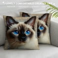 thumbnail image 3 of Orinice  Sofa Pillow Case, Decorative Throw Pillow Cushion Cover for Home Office  Cute Siamese Kitten Cat White, 3 of 5