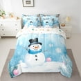 thumbnail image 2 of Feelyou Blue Snowman Bedding Comforter Set 7pcs for Teens, Winter Snowflake King Bedding Sets, Merry Christmas Reversible Bed Sheets, Breathable Home Decor, 2 of 7