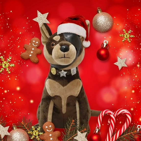 SANTA HAT Disney Cruella Dog Wink Medium 11” Plush Stuffed Animal New Holiday