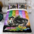 thumbnail image 4 of JoJo's Bizarre Adventure Conjunto de sábanas temático, trío de piezas, cómodo y amigable con la piel, diseño único, regalo de decoración para el hogar para familiares, amigos y fans,140cm *210cm, 4 of 6