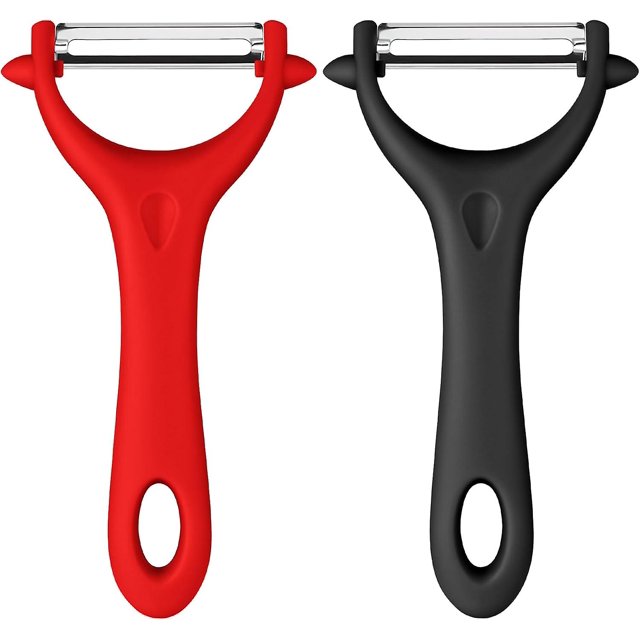2 PCS Universal Peeler, Stainless Steel Vegetable Peeler Manual Vegetable Peeler Potato Peeler Ergonomic Handle, Kitchen Peeling Knife for Vegetables