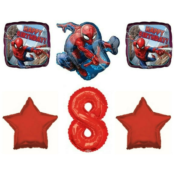 Eighth 8th Spiderman Birthday Party Balloons Decorations Supplies Marvel Comics
