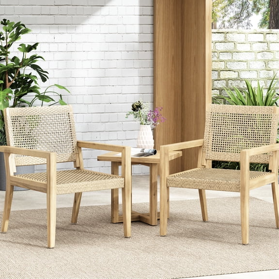 Acacia Wood and Wicker Combination | Durable and Beautiful Outdoor Furniture | Fits Various Outdoor Styles