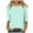 Mint Green, variant on GEWSEY Tops for Women 3 Pack 3/4 Sleeve Crewneck Cute Basics Tees Casual Fashion Summer T Shirts Business Work Tee Top Sky Blue, S