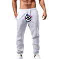 thumbnail image 1 of Zszcpp Men Work Pants Elastic Waistband Cartoon Print Relax Cropped Long Fitetd Lounge Trousers Casual Trouser, 1 of 5