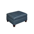 thumbnail image 4 of Genuine Leather Ink Blue Tufted 6pc Sectional Set 2x Corner Wedge 2x Armless Chair 2x Ottomans Living Room Furniture Sofa Couch, 4 of 9