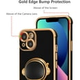 thumbnail image 4 of for iPhone 13 Case Cute 6D Astronaut Case with Stand Function Luxury Plating Case Cover Slim Fit Soft TPU Shockproof Bumper Protective Electroplated Case for Girls Boys,6.1 inch,Black, 4 of 12