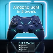 Wireless Controller Compatible with P4/Slim/Pro,P4 Gamepad Joystick with Programmable Dual Motors Headphone Jack,Blue