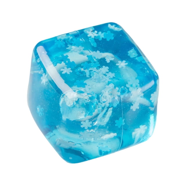 Cubos de hielo de bola, juguetes inquietos con copos de nieve dentro del cubo sensorial de juguete para favores de fiesta de cumpleaños, adolescentes, 4.5cm