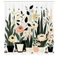 thumbnail image 4 of Ambesonne Boho Floral Shower Curtain, Botanical Fantasy Leafy, 69"Wx84"L, Eggshell Forest Green, 4 of 4