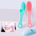 thumbnail image 3 of Cepillo de silicona para nariz, limpiador de poros faciales, cepillos de masaje portátiles de doble cara para puntos negros, herramienta de limpieza de belleza, exfoliante nasal facial, 3 of 6