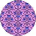 thumbnail image 1 of Ahgly Company Machine Washable Indoor Round Transitional Heliotrope Purple Area Rugs, 4' Round, 1 of 7
