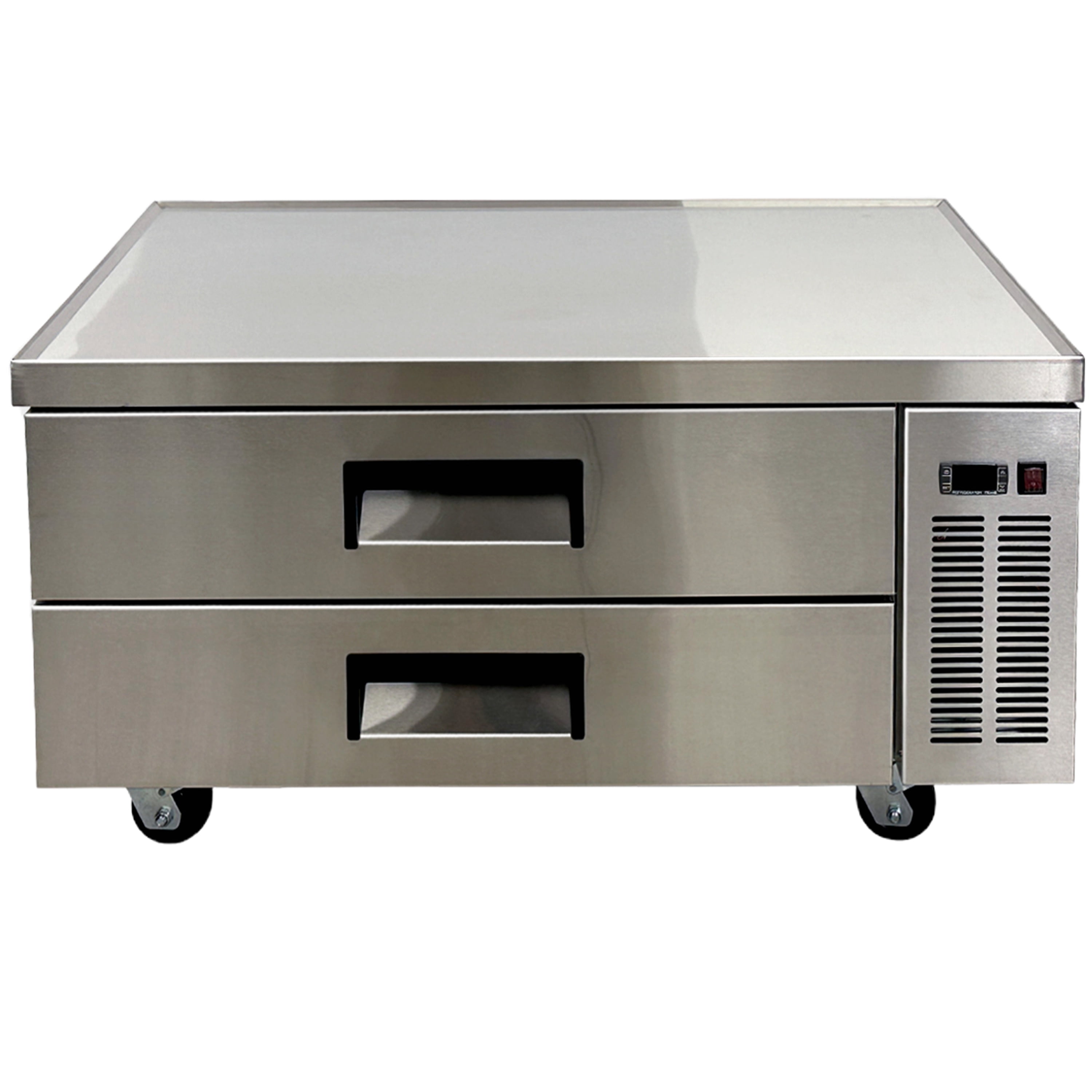 48" Refrigerated Chef Base Refrigerator, 2 Drawer Stainless Steel Commercial Undercounter, 33–41°F Digital Control, R290, 115V, NSF/ETL
