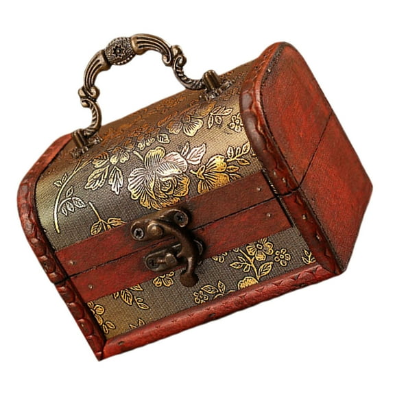 IBASETOY 1Set Trinket Storage Box Wood Vintage Memory Keepsake for Women