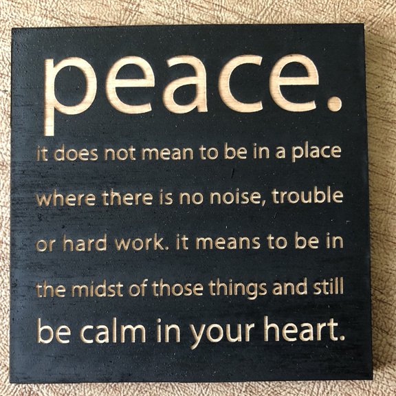 Zen and Meow Peace Wood Refrigerator Magnet