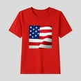 thumbnail image 2 of ZACPNCV Kids Flag Shirts USA Flag Stars Stripes Graphic Blouse Patriotic Shirt 4th of July T Shirt Summer Tops Tee Red 12-13 Years, 2 of 6