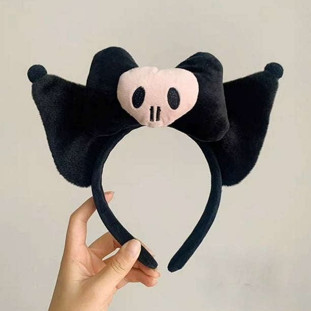 Diadema Sanrio Kurome Melody para niña, horquilla de felpa, accesorios para el cabello, serie Dark Mine, regalos, venta al por mayor