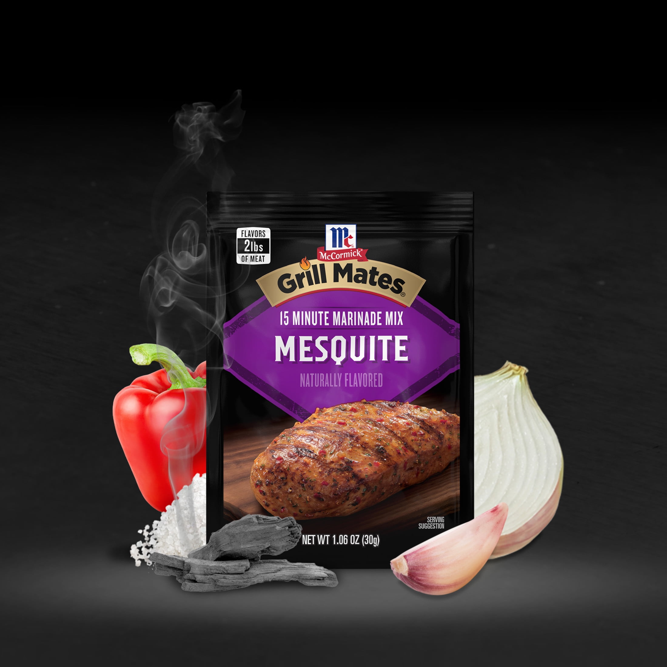 (12 pack) McCormick GRILL MATES Mesquite Marinade, 1.06 oz Packet