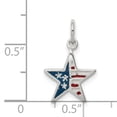thumbnail image 2 of Sterling Silver Polished Enamel American Flag Star Pendant, 2 of 2