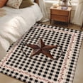 thumbnail image 5 of Farm Plaid Large Area Rugs for Bedroom Living Room, Soft Non Slip Carpet Bedside Rug, West Texas Star Rustic Farmhouse Black Brown Rectangle Floor Cover Kitchen Accent Rug 4'x6' for Office, 5 of 9