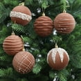 thumbnail image 6 of Cheapark 6pcs 8cm Flocked Painted Christmas Tree Ornaments - Glittery Velvet Balls, Sparkling Decor for Holiday Trees & Centerpieces, 6 of 6